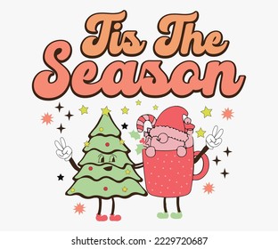 Tis The Season SVG, Christmas SVG Design, Merry Christmas T-shirts, Funny Christmas Quotes, Winter Quote, Christmas Saying, Holiday SVG T-shirt, Santa Claus Hat, New Year SVG, Snowflakes Files