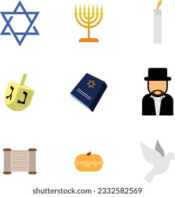 Tisha B'Av icons vector set and symbols