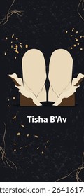 Tisha B'Av Jewish Day of Mourning Vector Set