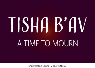Tisha B'av on a dark purple background with a gradient. Vector poster, banner, card for Jewish holiday