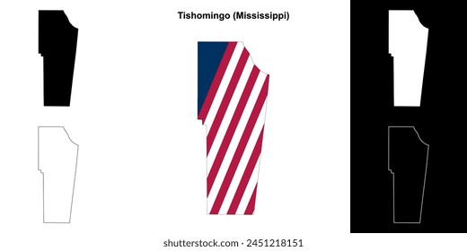 Tishomingo County (Mississippi) outline map set