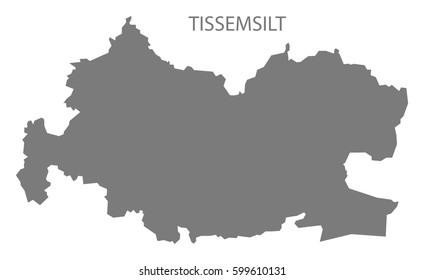 Tissemsilt Algeria map grey illustration silhouette