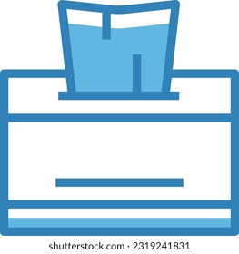 Icono azul del tejido, icono del vector