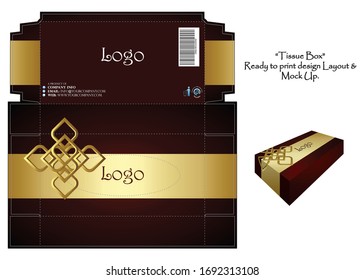 Tissue box concept - mockup designs - ready to print vector - with dummy illustration 