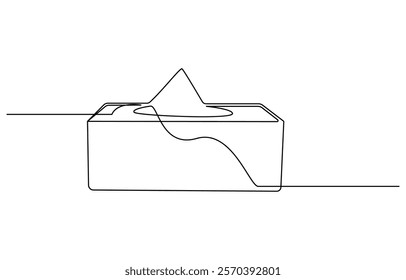 Tissue box continuous one line drawing