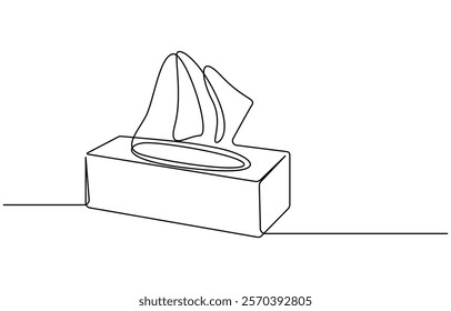 Tissue box continuous one line drawing