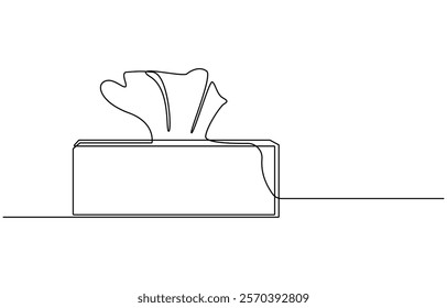 Tissue box continuous one line drawing