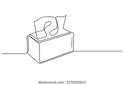 Tissue box continuous one line drawing