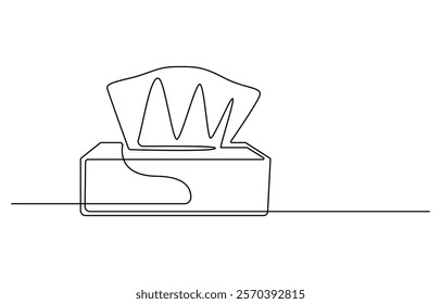 Tissue box continuous one line drawing