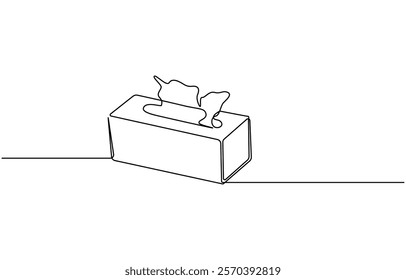 Tissue box continuous one line drawing