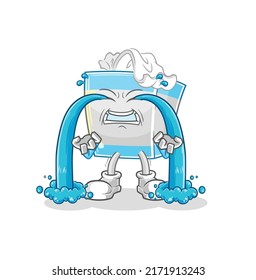 la ilustración del llanto de la caja tisular. vector de caracteres