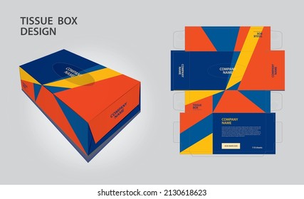 Tissue box Design polygon creative background, Box Mock up, 3d box, Can be use place your text and logos and ready to go for print, Product design, Packaging vector illustration, polygonal background