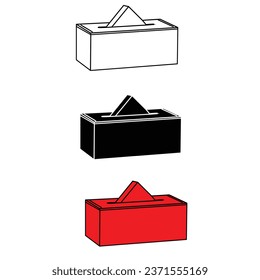 ilustración de conjunto de diseño de caja de tejidos