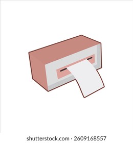 Tissue Box Dispenser Editable and Colored Vector Illustration Ideal for Office and Stationery Design.