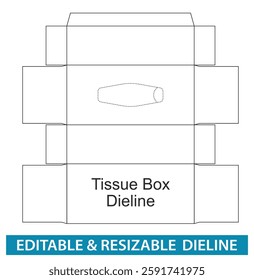 Tissue Box Editable and Resizable Dieline, Resizable Die cut Design,  Editable dieline, Custom Die cut, Custom cardboard dieline