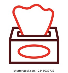 Tissue Box Glyph Two Color Icon For Personal And Commercial Use.

