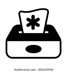 Tissue Box Healthcare Medical, vector graphic Illustration Icon.
