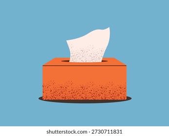 Tissue box icon, cartoon paper napkin container