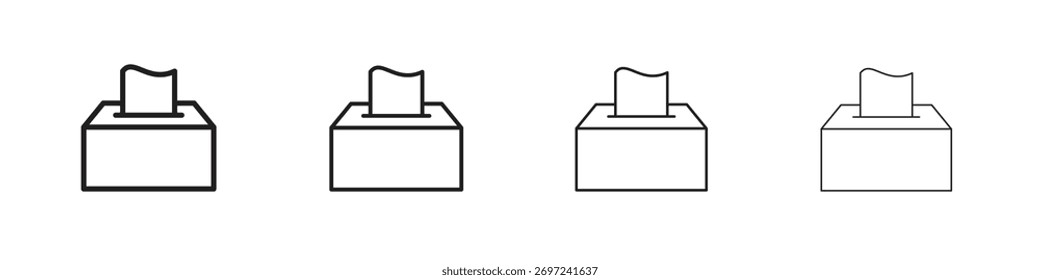 Tissue box icon collection. Line vector sign, symbol for web and mobile