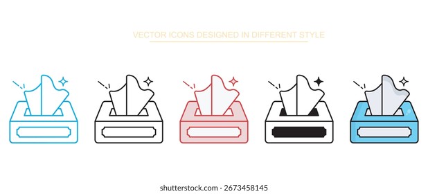 Tissue Box icon design with white background stock illustration