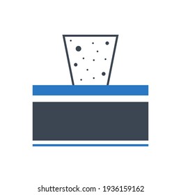 Tissue box icon, face tissue icon with vector illustration