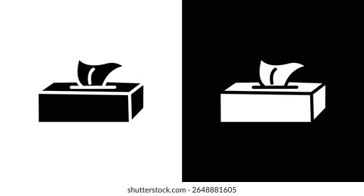 Gewebeboxsymbol eines flachen Formatvektors