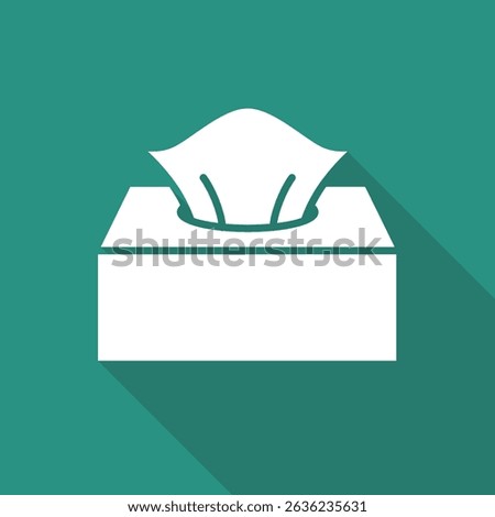 Tissue box icon isolated on green background. Vector illustration.