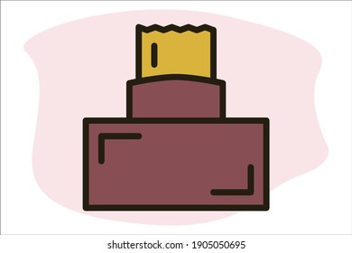 Tissue box icon line filled color concept related Appliance and Household. Furniture Related.
