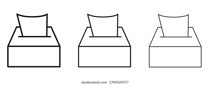 Tissue box icon linear style sign for mobile concept and web design.