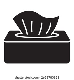 Tissue box icon pack Vector black silhouette. with white background
