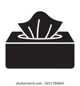 Tissue box icon pack Vector black silhouette. with white background
