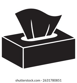 Tissue box icon pack Vector black silhouette. with white background
