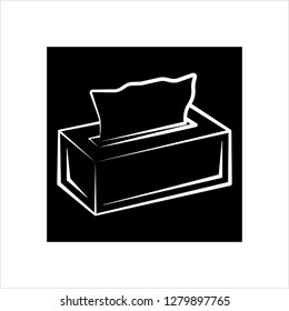 Tissue Box Icon, Paper Napkin, Absorbing Lightweight Paper Vector Art Illustration