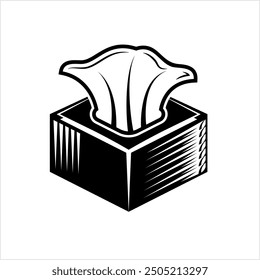 Tissue Box Icon, Paper Napkin, Absorbing Lightweight Paper Vector Art Illustration