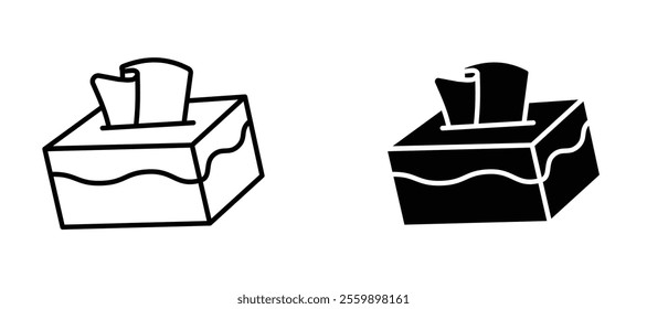 Tissue box Icon set in black color for ui designs