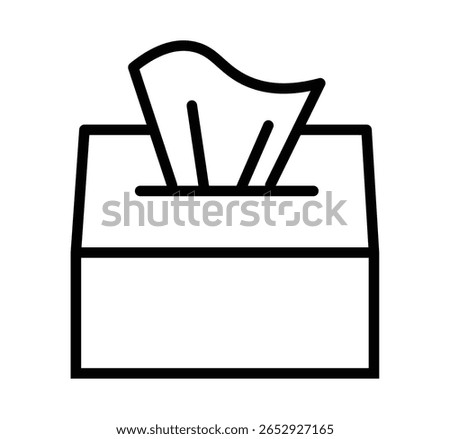 Tissue box icon set black and white. tissue box icon in black filled and stroke line style.
