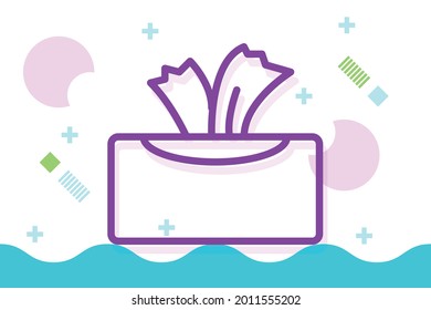 Tissue box icon symbol sign from modern accessories for mobile concept and web apps design. Beauty and clothes related vector line icons. 