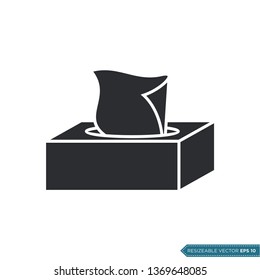 Tissue Box Icon Vector Template