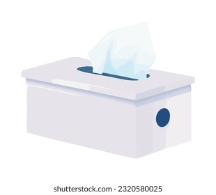 icono de caja de tejidos fondo blanco aislado