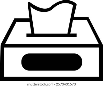 Tissue Box Icon.tissue box icon Simple thin line logo. Tissue box collection.Tissue box icon Simple outline illustration.Vector symbol for baby wipes pack. Disposable facial napkin and wet towel sign.