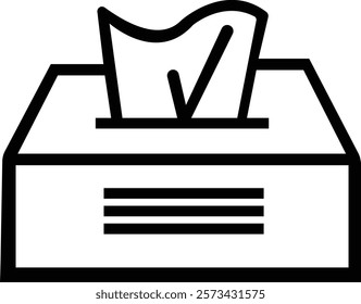 Tissue Box Icon.tissue box icon Simple thin line logo. Tissue box collection.Tissue box icon Simple outline illustration.Vector symbol for baby wipes pack. Disposable facial napkin and wet towel sign.