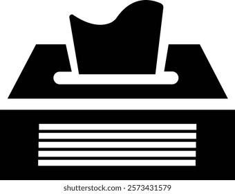 Tissue Box Icon.tissue box icon Simple thin line logo. Tissue box collection.Tissue box icon Simple outline illustration.Vector symbol for baby wipes pack. Disposable facial napkin and wet towel sign.