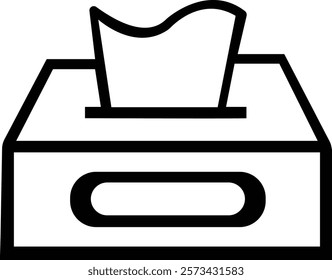 Tissue Box Icon.tissue box icon Simple thin line logo. Tissue box collection.Tissue box icon Simple outline illustration.Vector symbol for baby wipes pack. Disposable facial napkin and wet towel sign.