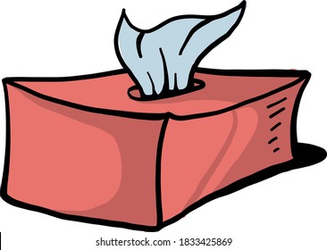 Tissue box, illustration, vector on white background