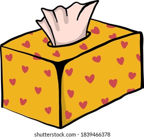 Tissue box, illustration, vector on white background