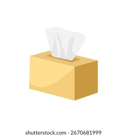 Caja de tejido aislado sobre un fondo blanco El concepto de limpieza y autocuidado. Ilustración vectorial
