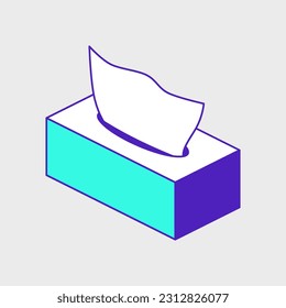 Tissue box isometric vector illustration