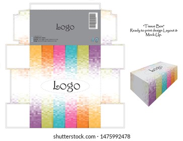 Tissue Box - Layout design with mock-up - Ready to Print - Vector 
