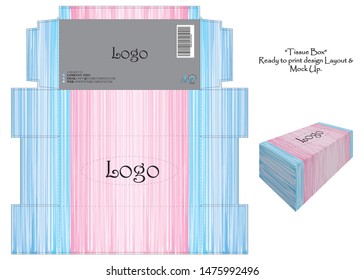 Tissue Box - Layout design with mock-up - Ready to Print - Vector 