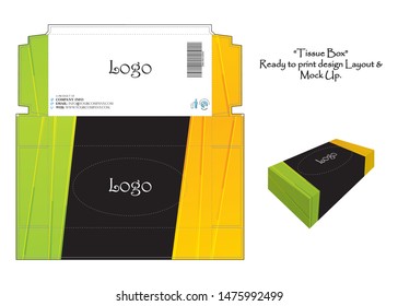 Tissue Box - Layout design with mock-up - Ready to Print - Vector 